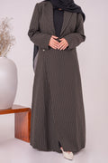 Brown Stripe Abaya