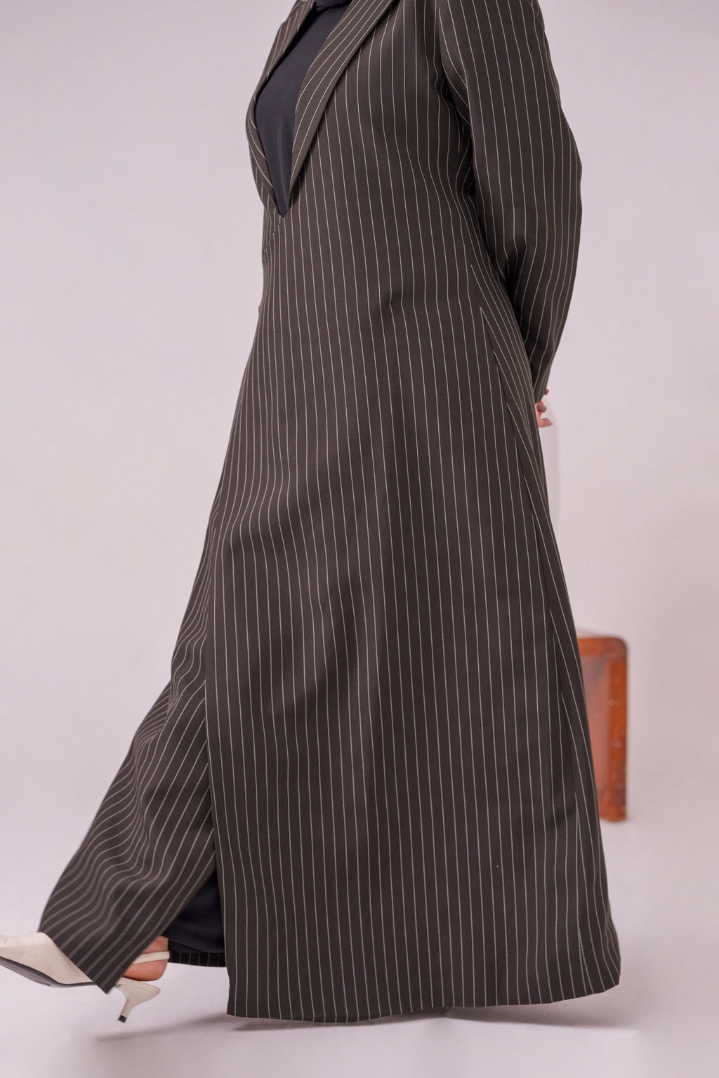 Brown Stripe Abaya