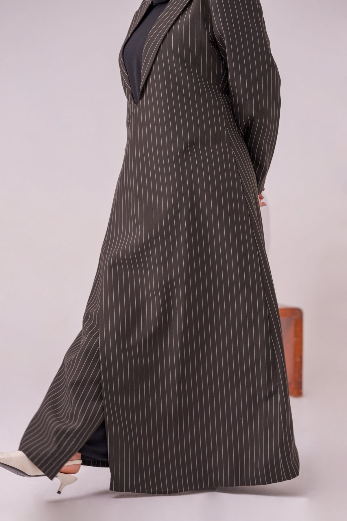 Brown Stripe Abaya
