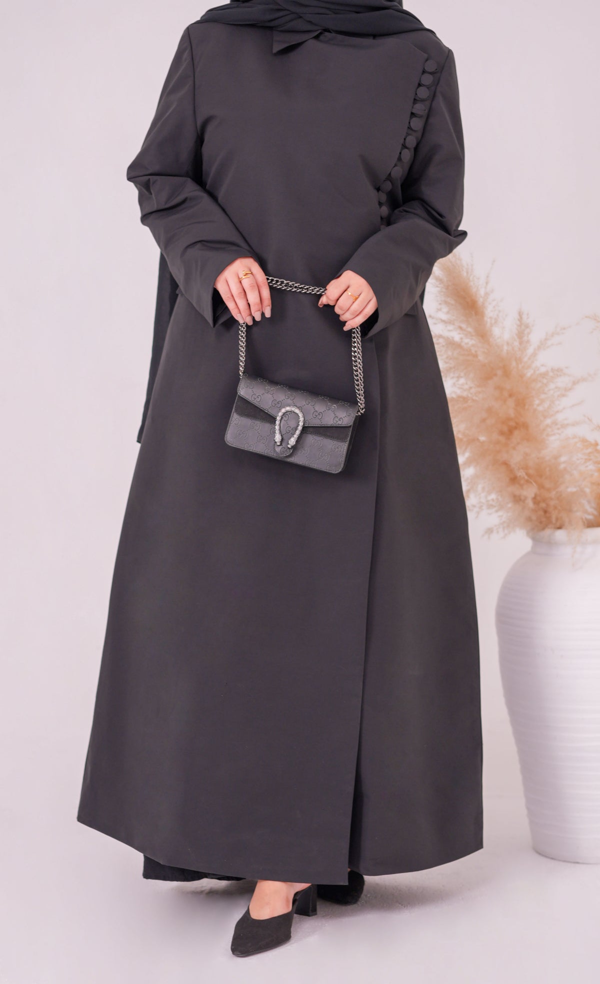 The black button Abaya
